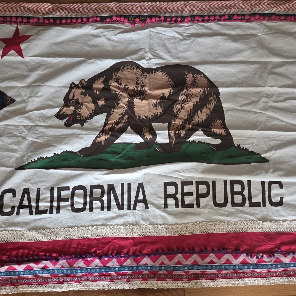 PacSun California Republic Bear Flag Boho Tapestry Wall Hanging NWT